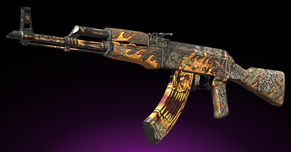AK-47 | Searing Rage skin in CS2