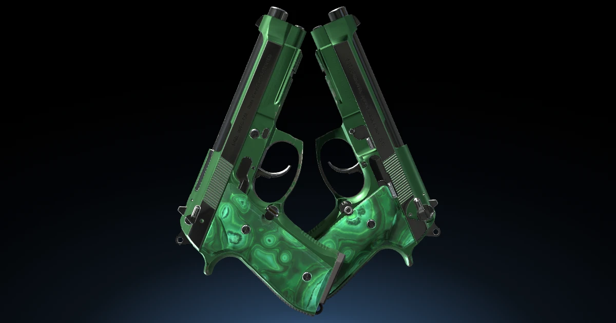 Dual Berettas | Polished Malachite skin in CS2