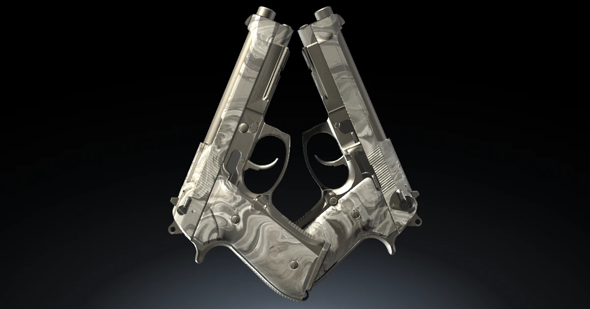 Dual Berettas | Silver Pour skin in CS2