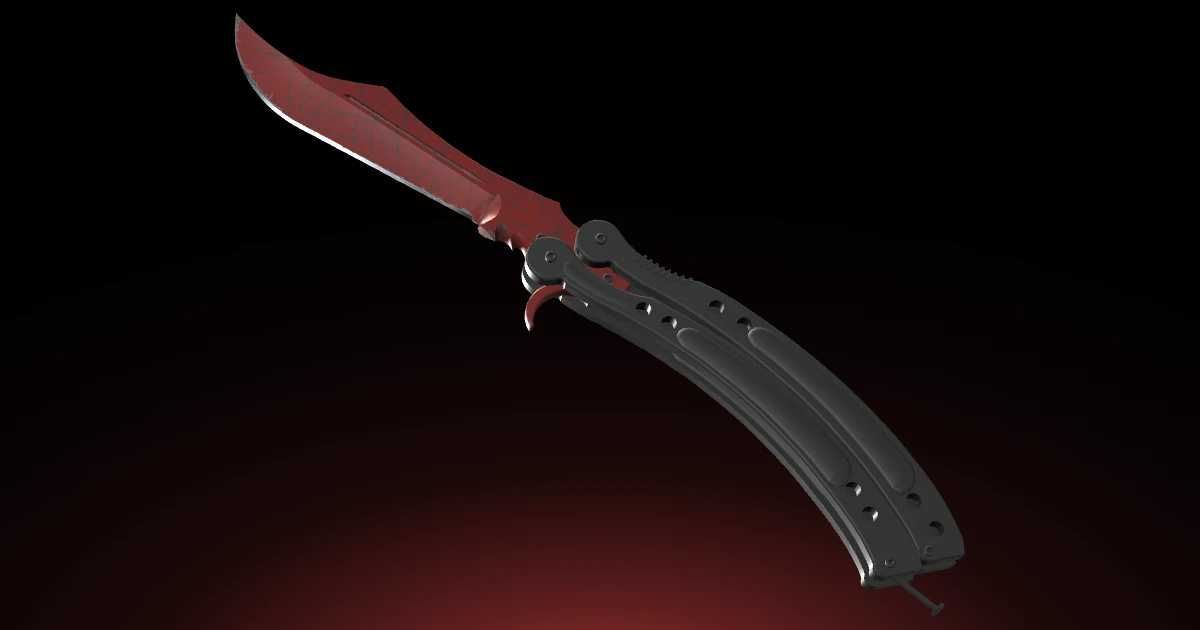 Butterfly Knife | Crimson Web skin in CS2
