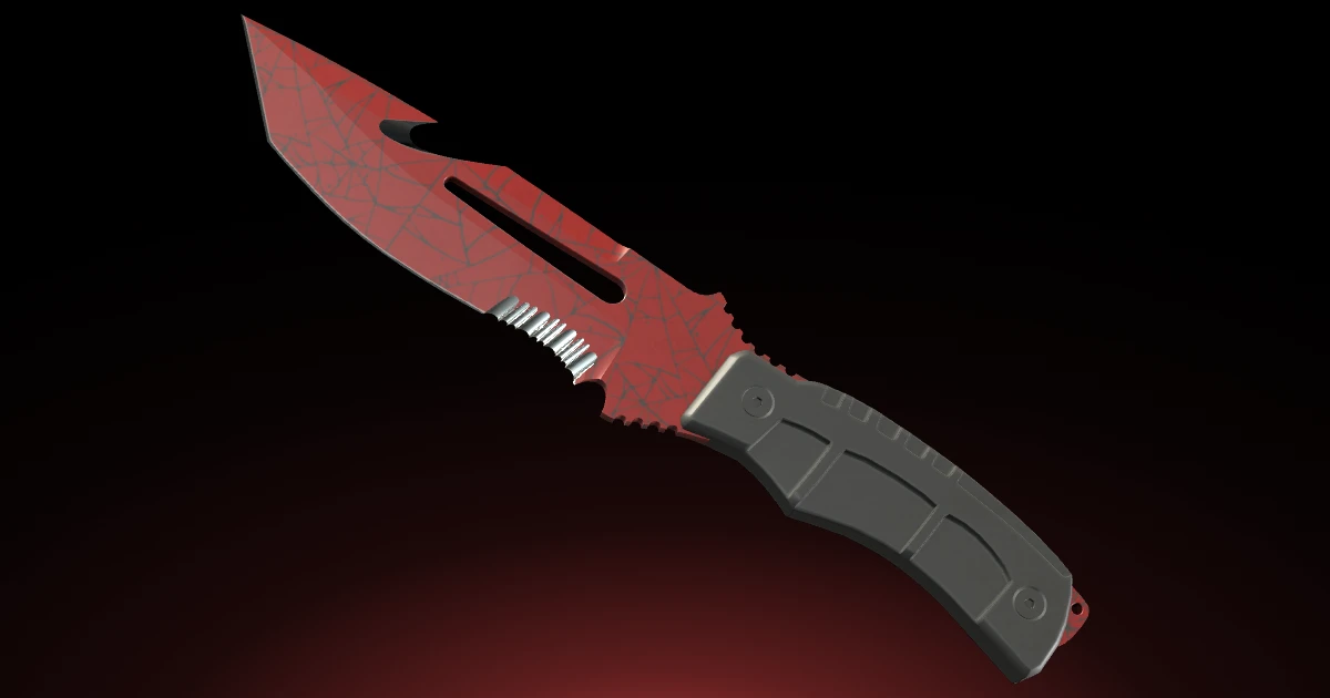 Survival Knife | Crimson Web skin in CS2