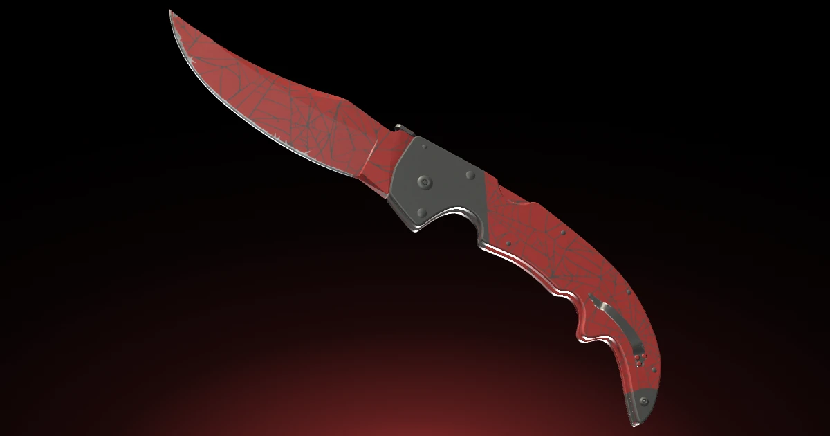 Falchion Knife | Crimson Web skin in CS2