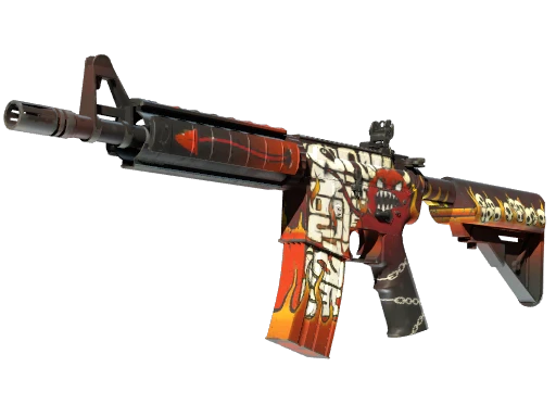 StatTrak™ M4A4 | Hellfire (Well-Worn)