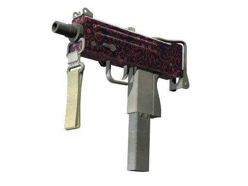MAC-10 | Red Filigree (Battle-Scarred)