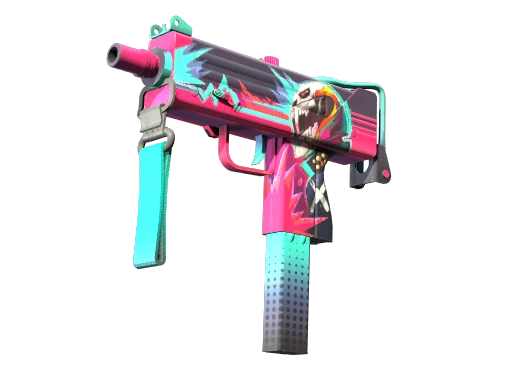 StatTrak™ MAC-10 | Neon Rider (Well-Worn)