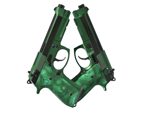 Dual Berettas | Polished Malachite (Minimal Wear)
