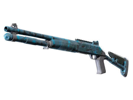 Souvenir XM1014 | VariCamo Blue (Well-Worn)